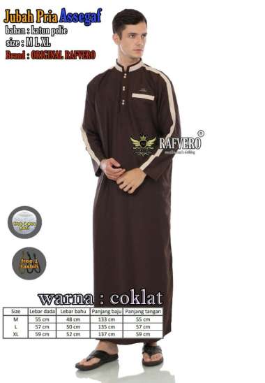 Jubah Gamis Pria Terbaru 2021 Modern / baju koko gamis laki laki dewasa / baju koko dewasa lengan panjang / Jubah pakistan pria Teraris Coklat tua XL