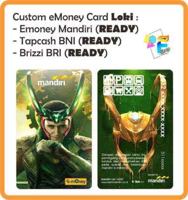 Kartu eMoney eToll Tapcash BRIZZI edisi Loki - Custom Print BRIZZI BRI