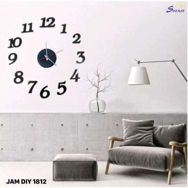 jam dinding tempel DIY jam dinding analog 3D modern mini 1812