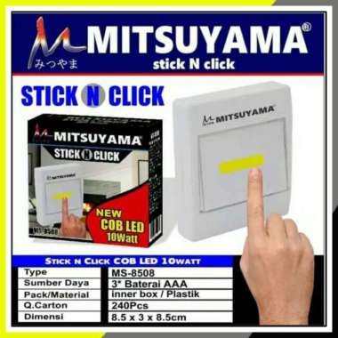 [0479] Lampu Emergency LED COB Mitsuyama 10Watt Stick N Click MS-8508 Putih