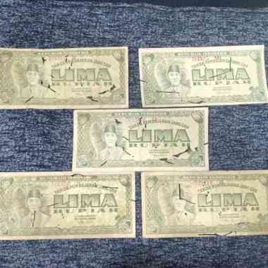 Uang kuno 5 Rupiah ORI 1947