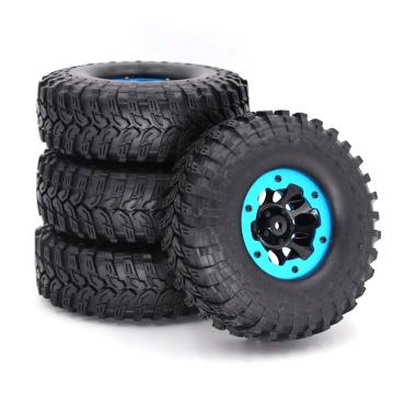 4 Pack RC Buggy Short Truck Rubber Tires with Orange Hubs Dilwe 1 16 RC Wheels And Tyres
