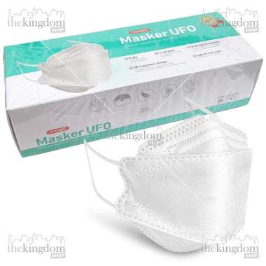 Onemed Mask UFO 4ply Earloop /20 Masker Karet Stylish V 3D Medis 4 ply White