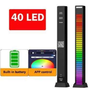 Lampu LED RGB Sound Rhythm Light Built-in Battery 40 LED
