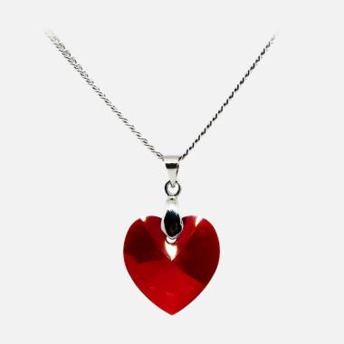 Swarovski Love Pendant Kalung Liontin - Merah [Siam]