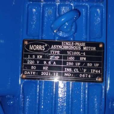 DINAMO / ELEKTRO MOTOR MORRIS 1 PHASE 2 HP 2HP 1500w