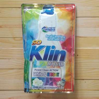 Promo Harga So Klin Liquid Detergent Power Clean Action White & Bright 750 ml - Blibli