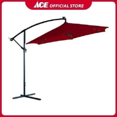 Ace - Soleil 3 Mtr Banana Payung Taman Dengan Lampu Led - Merah Tua