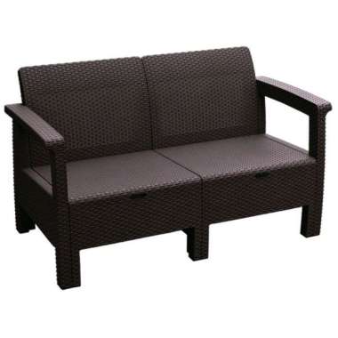 NAPOLLY SOFA ROTAN SINTESIS 2 DUDUKAN / KURSI PLASTIK / KURSI SOFA PLASTIK