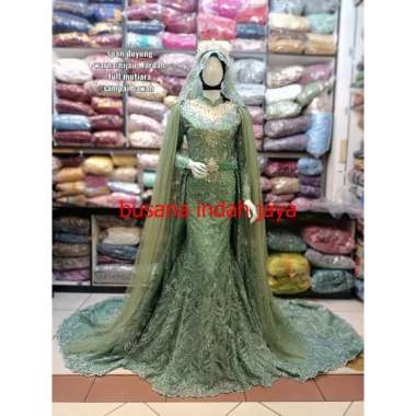 Baju pakaian gaun pengantin busana pernikahan wanita gown dress wedding dress slim span muslim perem