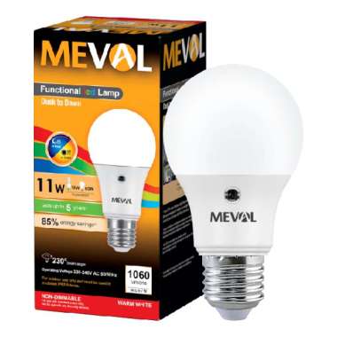 Meval LED Photo Sensor Bohlam Lampu [11 Watt] Kuning - Putih