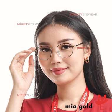 Kacamata Antiradiasi Photocromic Blueray Mia Gold Wanita Korea Gaya Frame Saja