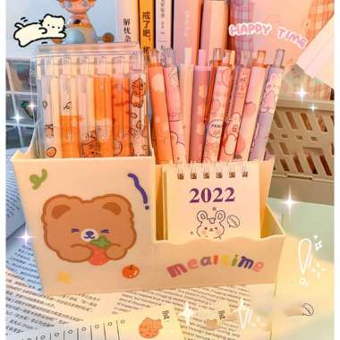 OEM ONE-A43 Pulpen Mekanik Pen Gel 6PCS Motif Cartoon Pena Bolpoint Stationary Alat Tulis Pelajar Da