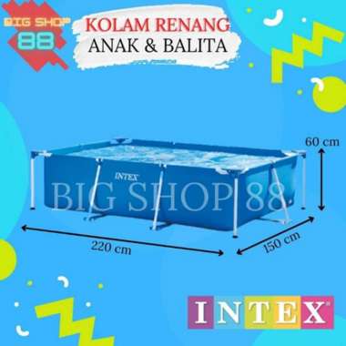 KOLAM RENANG PORTABLE KOLAM RENANG ANAK FRAME POOL INTEX 2 METER 220X150X60 CM