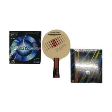 DONIC Bet Tenis meja Original Carbo Speed + Bluestorm-Liga Set Cokelat Kayu