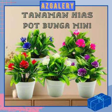 Az Tanaman Hias Pot Bunga Plastik Mini Ornamen Dekorasi Artificial warna Pink