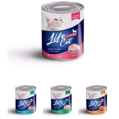 Makanan Kucing Wet Food Kaleng kornet Life Cat 400 Gram Non Whiskas - Salmon Kitten 400 g