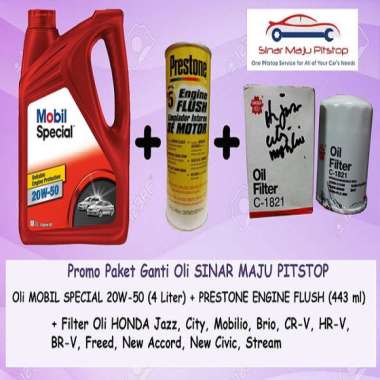 Paket Ganti Oli HONDA STREAM & HONDA NEW CIVIC & HONDA NEW ACCORD - MOBIL SPECIAL 20W-50 Original Si