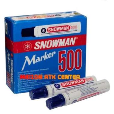 GROSIR!!! Spidol Snowman Permanent Marker Jumbo Besar 500 ATK BIRU biru