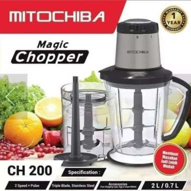 MITOCHIBA CH200 Food Chopper Mega Power 3 Blade Blender - Hitam white