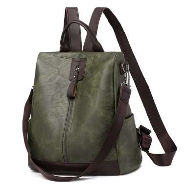 Tas Besar Laptop Multifungsi selempang tas Ransel Backpack WANITA IMPORT FASHION BAGUS 495 hijau