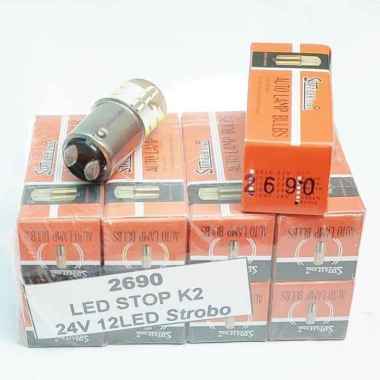 Stanlee star bohlam lampu 12 LED stop K2 24V Strobo 2690 putih
