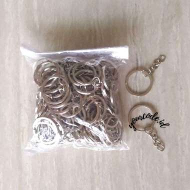 100 PCS GANTUNGAN KUNCI RING GANTUNGAN KUNCI GANCI TEBAL GELOMBANG PUTAR Tebal biasa