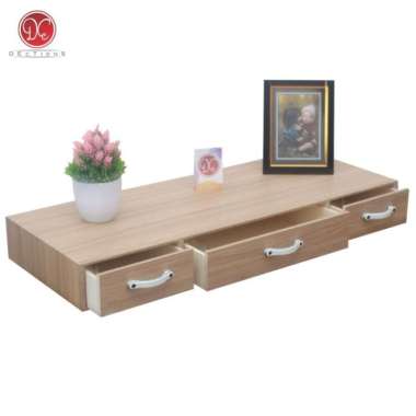 Dections Meja Laci Minimalis Gantung 80x30cm Meja Rias Tempel 3 Laci Krem - 80x30cm