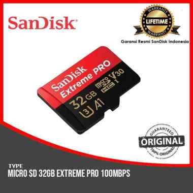 SANDISK EXTREME PRO A1 MICRO SD 32 GB MEMORY CARD Memori HP SDHC MicroSD 32GB Merah Hitam