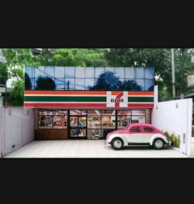 Diorama papercraft mini market SE skala 1/64 buat photography