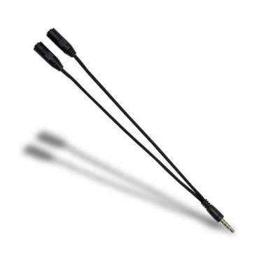 Kabel Audio dan Mic Splitter 2 To 1 / 3.5mm / Male to 2 Female Hitam