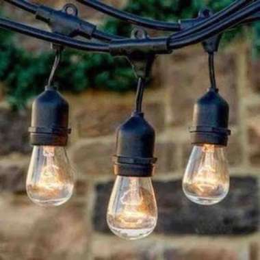 KABEL FITTING LAMPU OUTDOOR 1 METER 2 FITTING E27 KABEL FITTING LAMPU GANTUNG CAFE 1 METER 2 FITTING