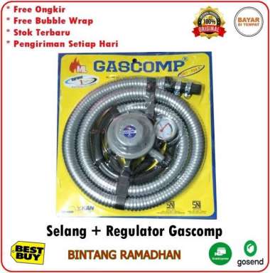 GASCOMP REGULATOR DAN SELANG GAS SPIRAL GRT-924E - GASCOMP REGULATOR