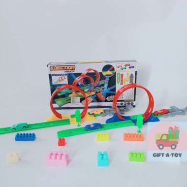 GIFTATOY MAINAN ANAK MOBIL BALAP TRACK RACING EJECTION TRUCK MURAH