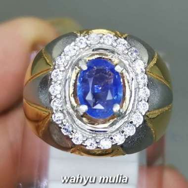 Batu Cincin Blue safir Srilangka Selon Asli (Kode 1880) Biru