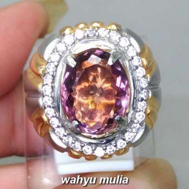 Cincin Batu Permata kecubung ungu violet sapparela amatis Asli (Kode 1683) Ungu
