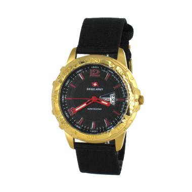 Swiss Army SA 1978 Jam Tangan Pria - Black Gold Red Black/ Gold