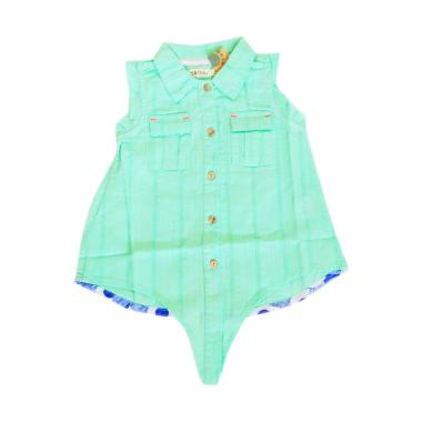 Dotblu Top Girl Green Sleeveless Pakaian Anak Perempuan