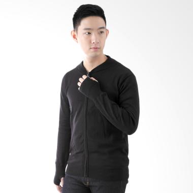 Elfs Shop Cardigan Pria Rajut Baseball - Hitam