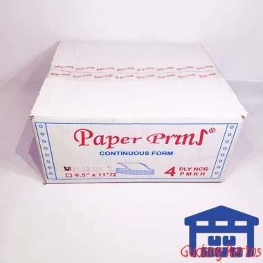 Paperpryns Continuous Form - Putih Merah Kuning Hijau [9.5 x 11-3 Inch/ 4 Ply Bagi 3/ NCR]