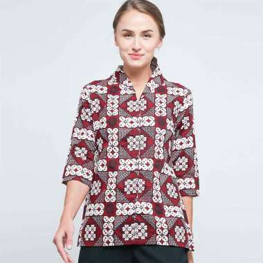 Adikusuma Blouse Batik Kawung Beton 182016019 - Merah M