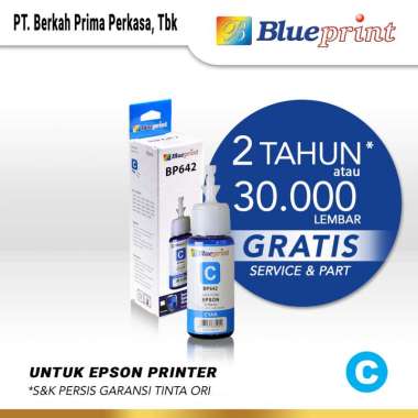 BLUEPRINT Tinta Epson Refill BP642 For Printer Epson 70ml Cyan - Biru Biru