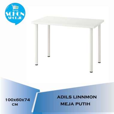 Meja Makan Meja Kerja Meja Belajar Minimalis- IKEA Adils Linnmon 100x60 putih
