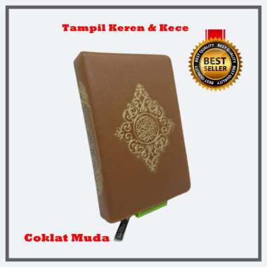 Al Quran Saku Mubarak/Al Quran Saku Resleting/Al Quran Mini Coklat Muda