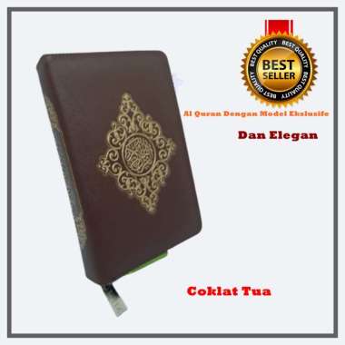 Al Quran Saku Mubarak/Al Quran Saku Resleting/Al Quran Mini Coklat Tua