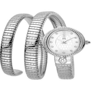Just Cavalli Just Glam Chic Zircon EVO 3 Original Jam Tangan Wanita SILVER