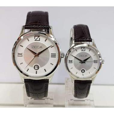Zeca 312ML Passion Jam Tangan Couple Leather Strap Silver White