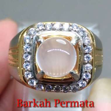 Moonstone Cat Eye Biduri Bulan mata kucing Putih Bening Asli n 1444 Putih