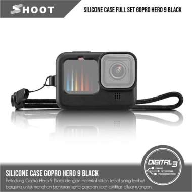 Shoot GoPro Hero 9 Black Silicone Case Plus Lanyard & Lens Cover hitam