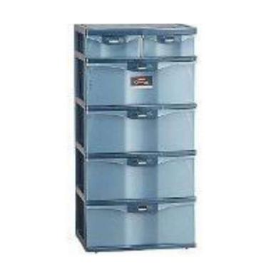PALEM LEMARI LACI PLASTIK LION STAR EXCEL SM ABU ABU 4 SUSUN ABU